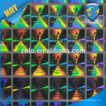 ZOLO artículos nuevos Material de PET Custom 3d Hologram Sticker, reverse printed hologram labels